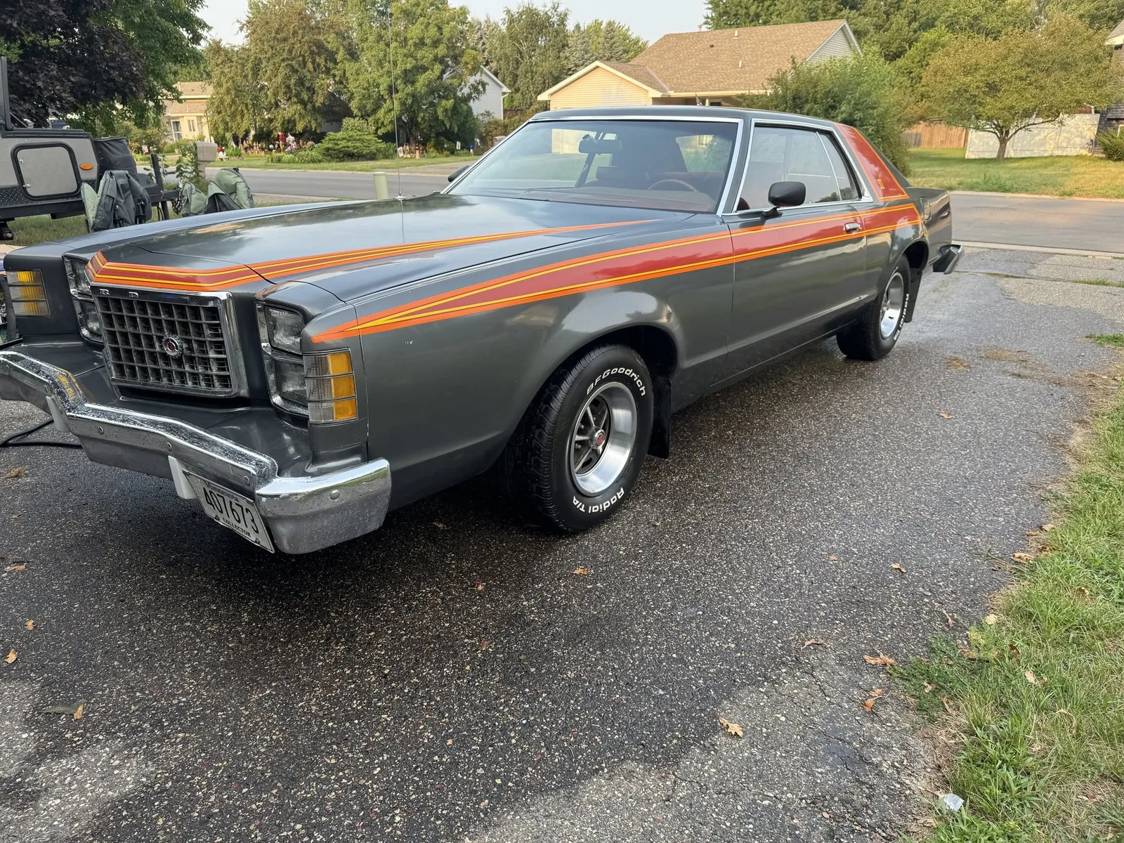 A classic car with a clean, polished finish